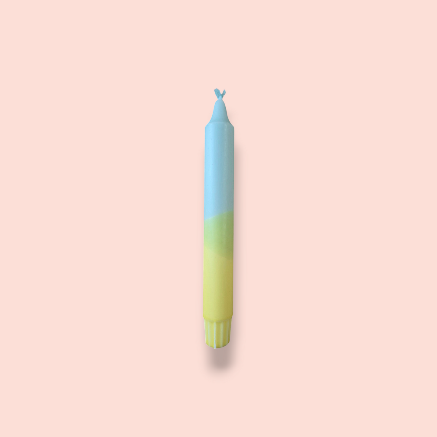 Diner kaars- Dip dye- Voorjaar blauw