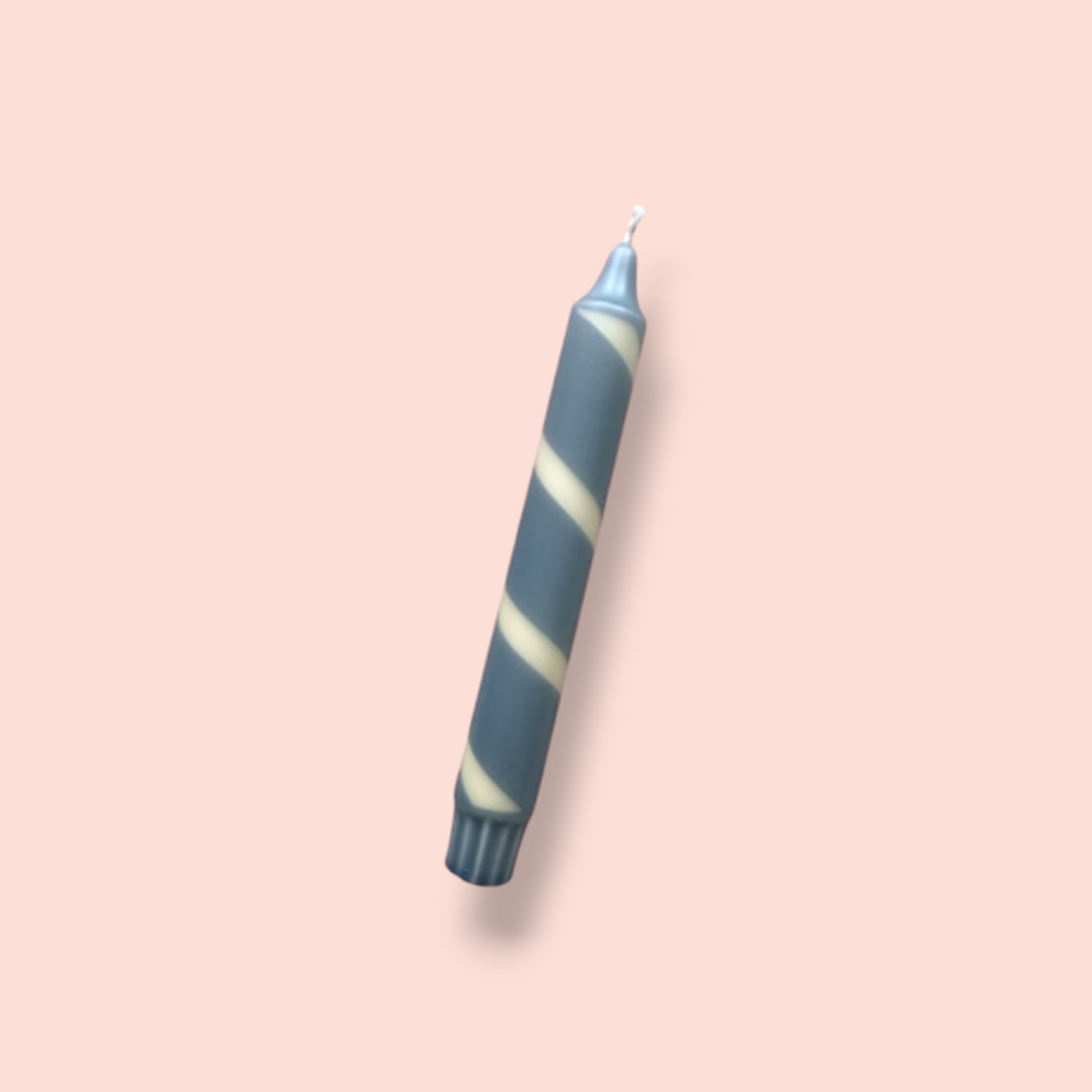 Diner kaars- Swirl- Beige/blauw