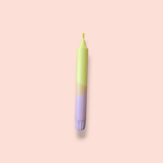 Diner kaars- Dip dye- Voorjaar roze